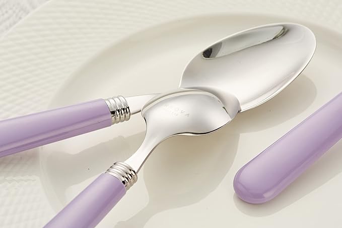 ANNOVA Silverware Set 20 Pieces Stainless Steel Cutlery Color Handle Flatware - 4 x Dinner Knife; 4 x Dinner Fork; 4 x Salad fork; 4 x Dinner Spoon; 4 x Dessert Spoon Lilac, Purple