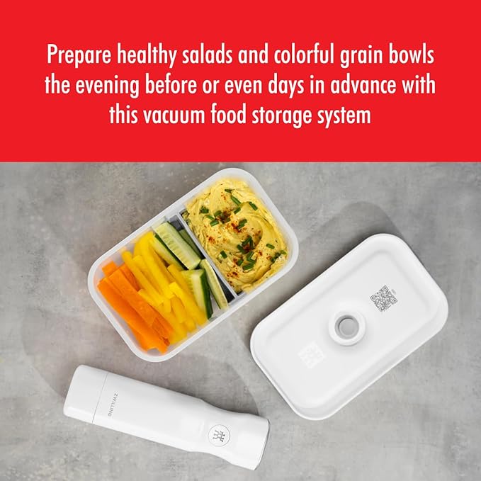 ZWILLING Fresh & Save Plastic Lunch Box, Airtight Food Storage Container, Meal Prep Container, BPA-Free, Grey, Semitransparent - Medium