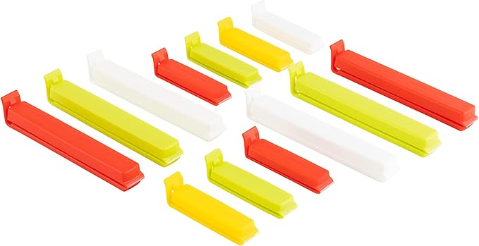 LINDEN SWEDEN Twixit Bag Clips - Keep Food Fresh, Stop Spillage - Keep Food Fresh, Prevent Spillage - Great for Storage and Organization - Microwave, Freezer & Dishwasher-Safe - BPA-Free - Set of 13