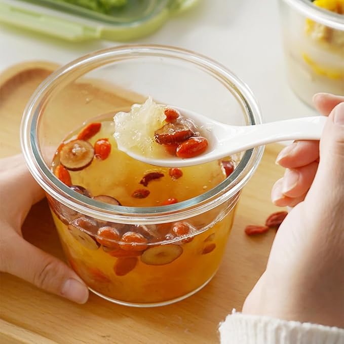 24 Oz Glass Soup Storage Container, 3 Cup Glass Meal Prep Container with Airtight Lids, Round Food Containers, Leakproof Freezer Containers For Soup, freezer/Oven/Dishwasher Safe - (2 Pack)
