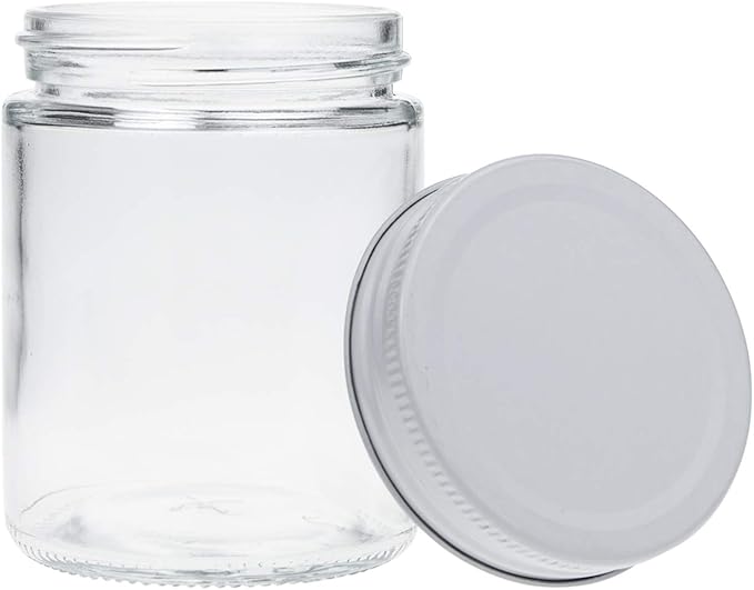 Suwimut 12 Pack Glass Mason Canning Jars, 9 oz Straight Sided Clear Glass Mason Jars, Regular Mouth Glass Jars Storage Containers for Jam, Jelly, Honey, Spice, Wedding Party Favors, Shower Favors