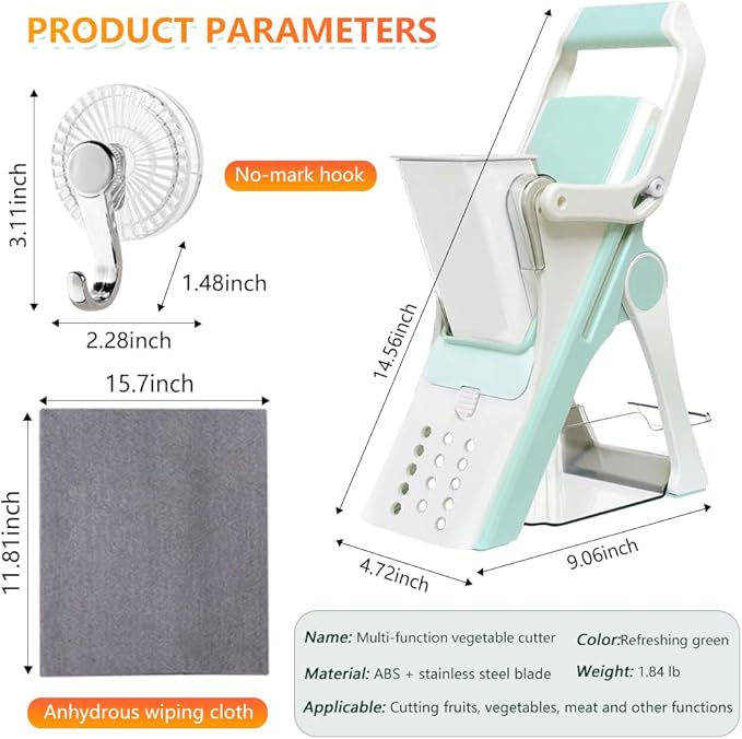 Mandoline Slicer for Kitchen, Potato Slicer with 5 Replaceable Blades, Ideal as Vegetable and Fruit Slicer, Providing A Safe and Comfortable Slicing Experience in The Kitchen