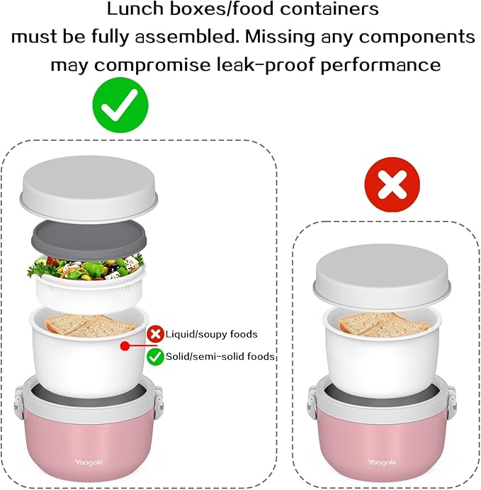 Thermo for Hot Food 21oz, Vacuum Insulated Stainless Steel Food Jar for Adults, Wide Mouth Leakproof Lunch Containers (Pink)