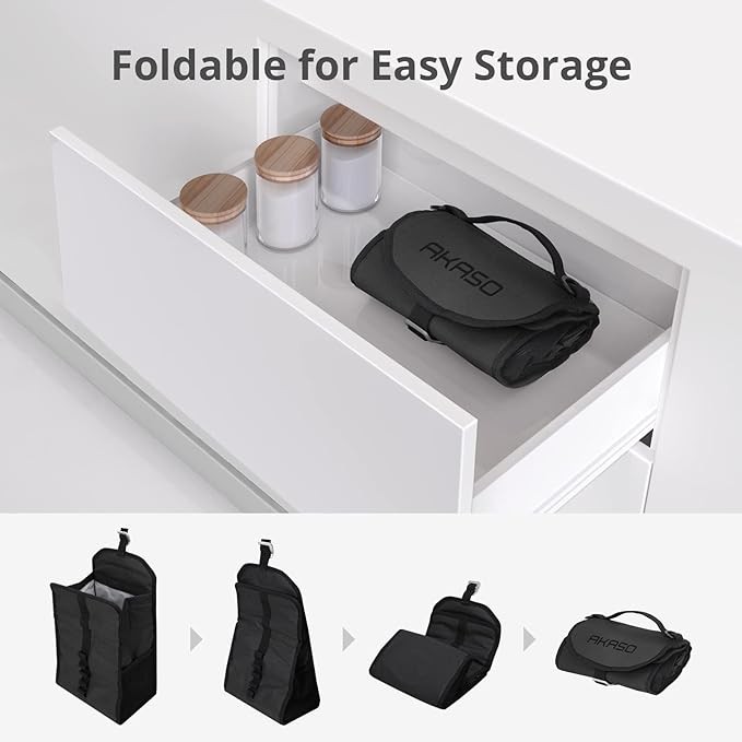 AKASO Insulated Cooler Lunch Bag Packable Lunch Box 12 Can Cooler Bag with Adjustable Shoulder Strap for Office Picnic, Black