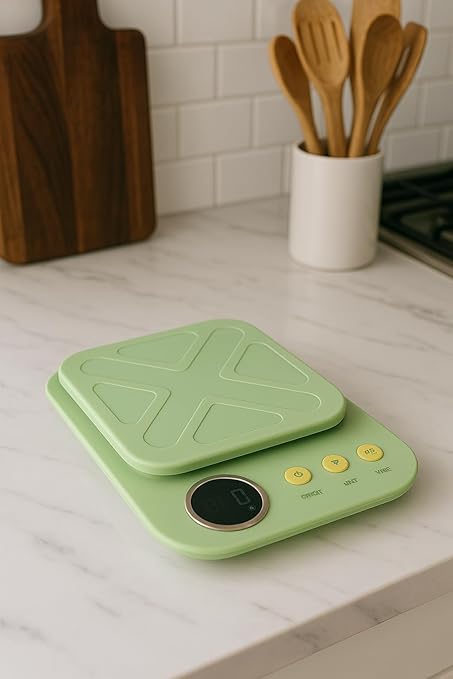 NAVE Digital Kitchen Scale – 5kg/11lb Capacity, USB Rechargeable, High Precision 0.2g, LCD Display, Tare Function, Gram/Ounce/Milliliter Units, Auto-Off – for Cooking & Baking