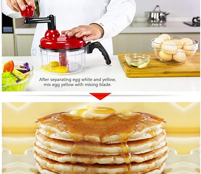 Hand crank food processor chopper for vegetables fruits nuts with egg white separator