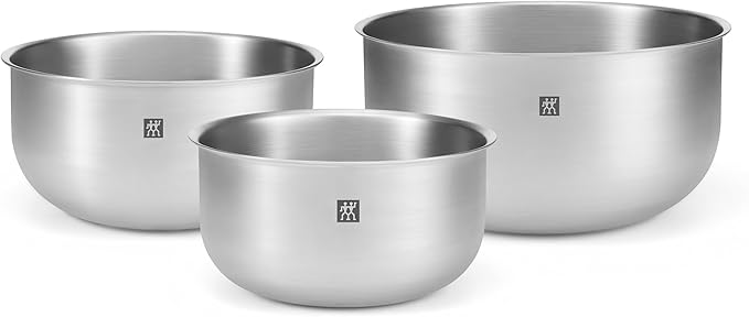 ZWILLING Prep 3-pc Brushed Stainless Steel Nesting Bowls Set