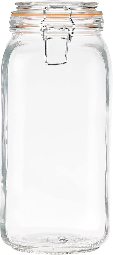 OGGI 4 Piece Airtight Glass Storage Containers Set - Includes 4 Glass Kitchen Canisters with Clamp Lids & Silicone Seals - Farmhouse Kitchen Décor, Kitchen Storage, Pantry Storage, Food Storage