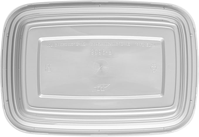 Restaurantware Asporto 38 Ounce Take Out Containers, 100 Food Containers With Lids - Microwavable, Disposable, Silver Plastic To Go Food Containers, No BPA, For Take Out And Delivery