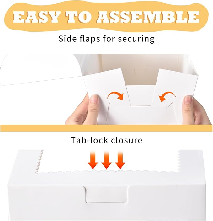 KPOSIYA 40pcs 8x8x5 inches Cake Boxes with Cake Boards(20 Boxes & 20 Boards), White 8 inch Cake Boxes with Window,Cajas Pasteles Square Cardboard Cake Containers for Christmas Thanksgiving