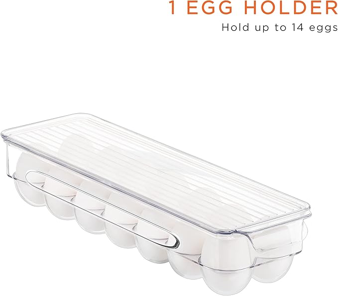 Sorbus Fridge Bins and Freezer Bins Refrigerator Organizer Stackable Food Storage Containers BPA-Free Drawer Organizers for Refrigerator Freezer and Pantry (Pack of 8)