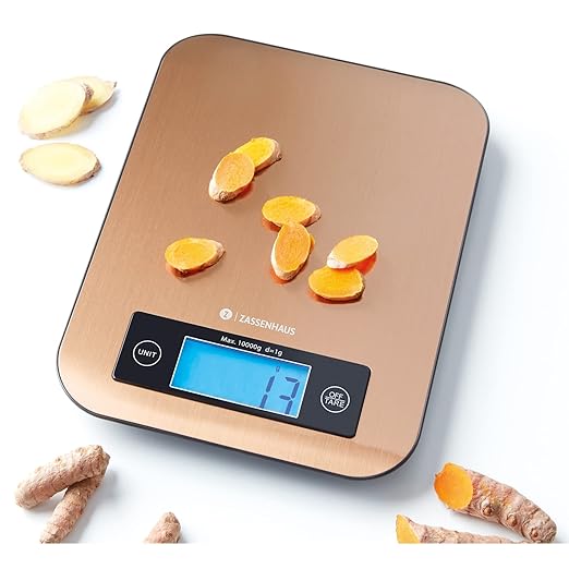 Zassenhaus Pure Digital Kitchen Scale, 9.3" x 6.9", Copper