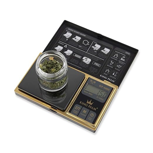 King Palm Mini Scale 100g X 0.01g - Digital - Black/Gold - Pocket travelers Meal Jewelry Food Kitchen Travel Gram Scale