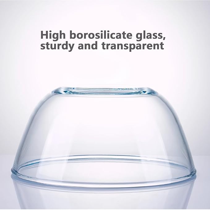 2-Pack Glass Mixing Bowls (2.85 QT, 4.76 QT) with BPA-Free Lids, Prepping and Baking Food Storage Set, Dishwasher, Microwave and Freezer Safe (2700+4500ML)