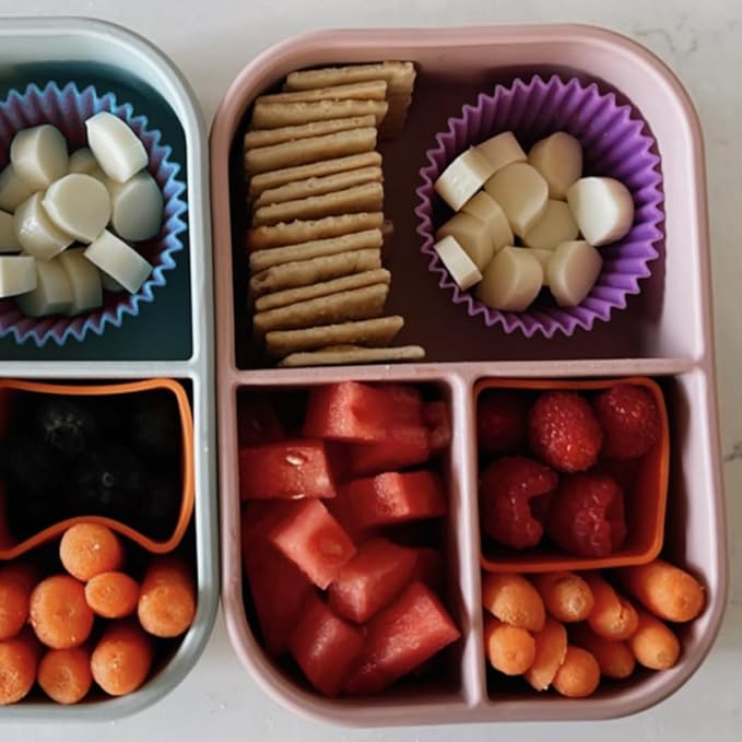 Ali+Oli Silicone Bento Box (Puppy) Lunch Box for Kids, Toddlers, Preschoolers & Adults | BPA-Free and Spill-Proof | Ideal for School, and On-the-Go Meals| Perfect for Lunch, Snacks, and Meals