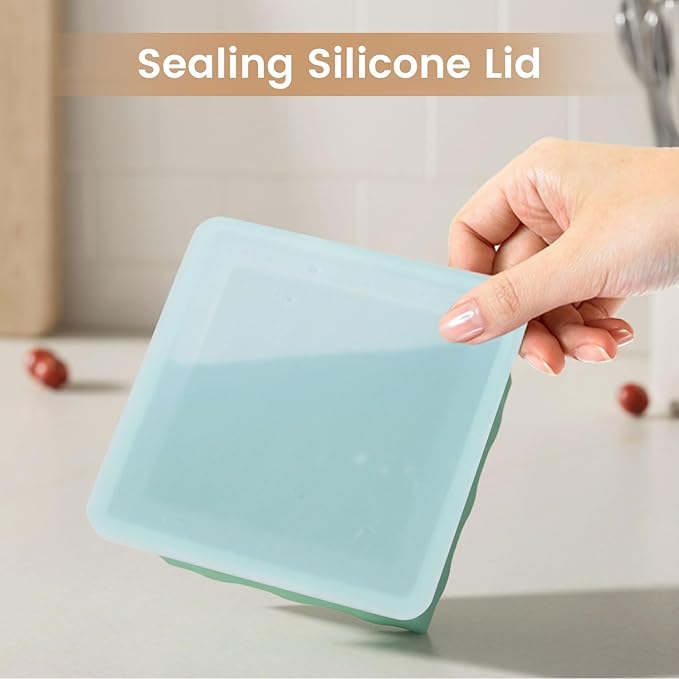 Silicone Freezer Tray for Soup Ice Cubes: 2-Cup Freezing Tray with Lid for Meal Prep - 4Pack Silicon Soup Portion Freeze Tray Make Stock Souped Ice Cube