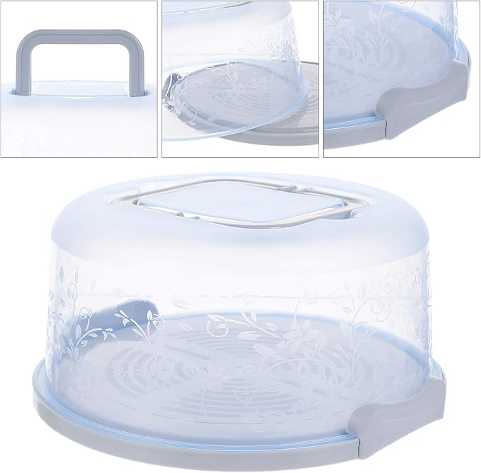1pc Cake Box Organizer with Lid Clear Display Box Serving Tray Round Cake Saver with Locking Lid Plastic Cake Container Bakery Take Out Box Cake Box Container Food Packing Boxes