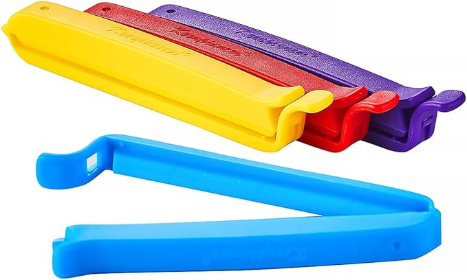 Keenpioneer Bag Sealing Clips for Food and Snack Storage, Decorating/Icing Bag Sealing Clips, 4inch, 12-Piece, 4-Color