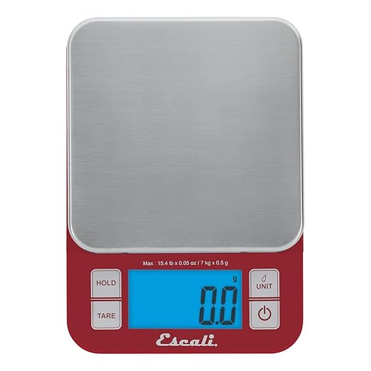 Escali Nutro Digital Food Scale, Multi-Functional Kitchen Appliance, Precise Weight Measuring and Portion Control, Baking and Cooking Made Simple, Stainless Steel Platform, Black, 1 Unit