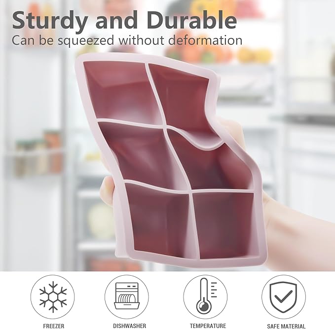 Ice Cube Tray, 3 Pack Silicone Ice Cube Molds with Removable Lid, Easy Release & Reusable Large Square Freezer Trays for Whiskey, Cocktail, Drinks, Coffee, Juice (Blue Pink Green)