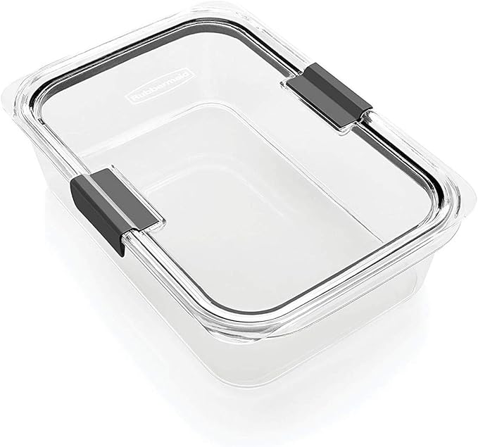 Rubbermaid Brilliance Large Food Storage Container, 9.6 Cup, BPA-Free, Leak-Proof, Clear