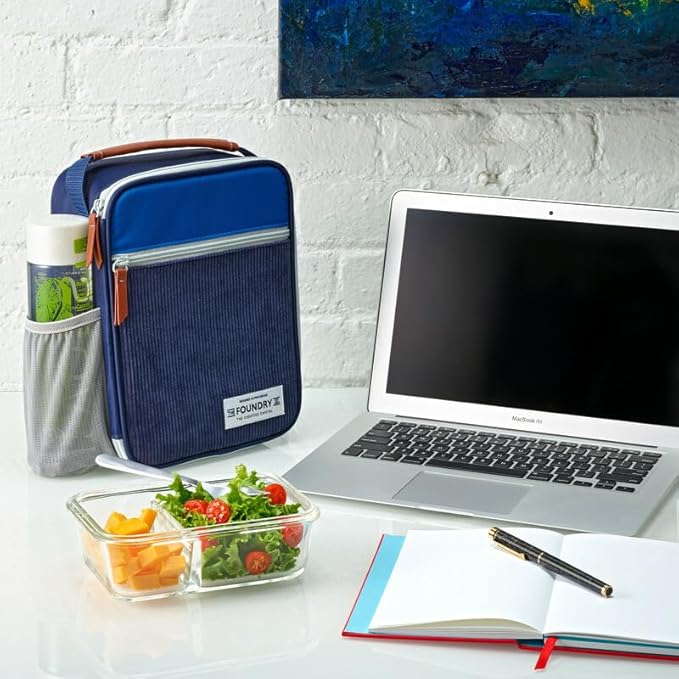 Fit & Fresh Insulated Lunch Box for Kids with Containers Included, Navy Blue, Unisex