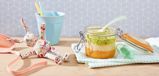 Le Parfait Super Terrine Jar | 4oz (Pack of 4) 125ml French Glass Jar, Airtight Rubber Seal & Glass Lid | Glass Jars for Kitchen Organization and Storage Containers for Essentials