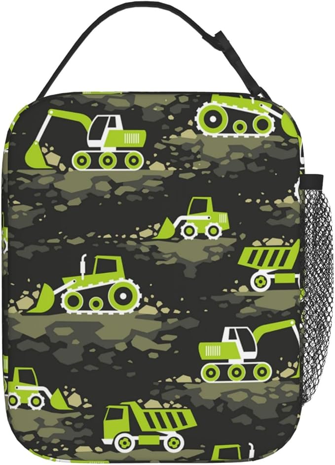 Insulated Lunch Box for Boys Men Tractor Lunch Box for Work,Picnic,School,Travel,Hiking, Beach or Fishing Polyester Tractor Lunch Bag
