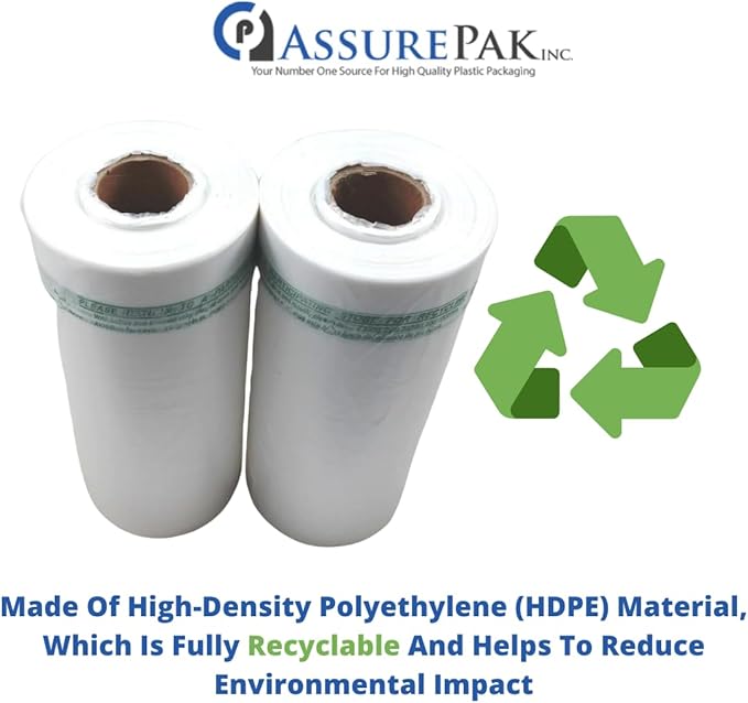 Clear (Natural Color) Produce Rolls (HDPE) - 12"X20" - 2400 Bags - 11 microns - Clear - CWPROD122024WF - AssurePak