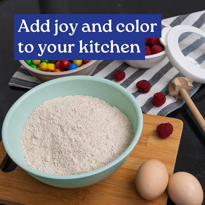 WHYSKO Mixing Bowl Set, 12 Piece Colorful Plastic Mixing Bowls with Lids Set for Food Prep Storage and Serving, Dishwasher Safe Microwave Safe for Kitchen Baking Cooking