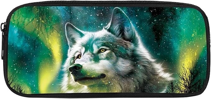 Dolyues Wolf School Backpack Bookbag with Lunch Box Pencil Case 3pcs Boys Backpacks Cool School Bookbag with Meal Bag Pen Bag for Kids Children