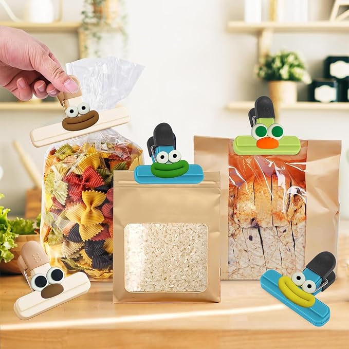 9 Pack DIY Chip Clips Bag Clips Food Clips, Snack Clips Bag Clips for Chips and Other Food Bags, Heavy Duty Sealing Clips for Home Food Storage(3 x L, 6 x S)