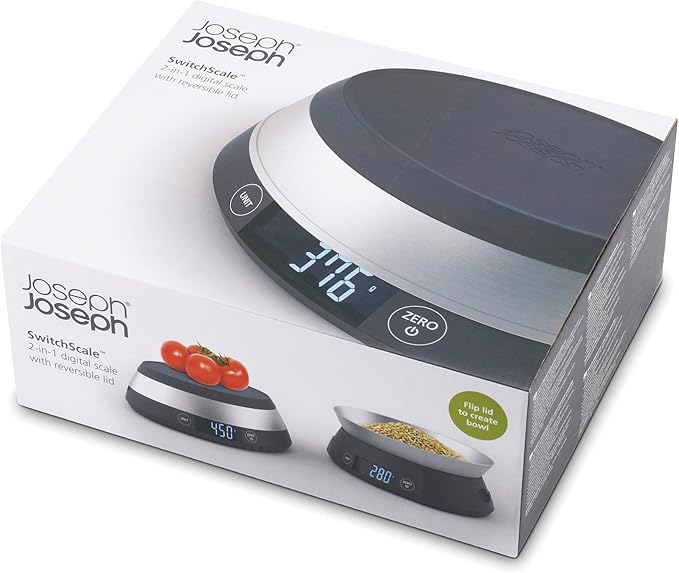 Joseph Joseph 40054 SwitchScale Digital Scale with Reversible Lid, Gray