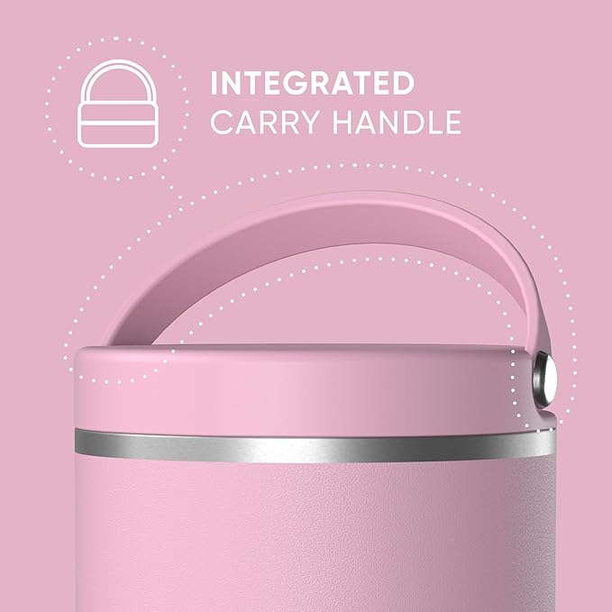 Hydrapeak 25oz Stainless Steel Vacuum Insulated Thermos Food Jar | Thermos for Hot Food and Cold Food, Wide Mouth Leak-Proof Soup Thermos for Adults, 10 Hours Hot and 16 Hours Cold (Cotton Pink)