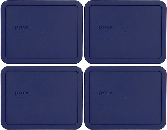 Pyrex 7211-PC 6-Cup Blue Plastic Food Storage Lid, Made in USA - 4 Pack
