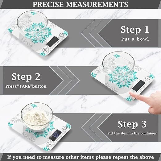 Food Scale Kitchen Scale Food Scales Digital Weight Grams and Ounces Small Electronic Food Scale for Baking Cooking Teal and White
