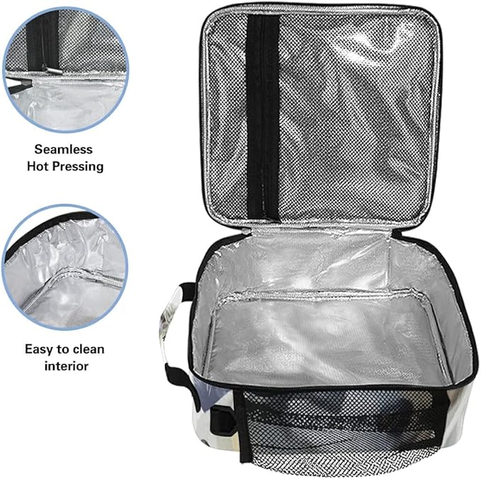 Pfrewn Dog Lunch Box for Kids Puppy Husky Insulated Lunch Bag Cute Animals Pet Stones Relax Reusable Cooler Meal Prep Bags Lunch Tote with Shoulder Strap for Boys Girls School Office Adult