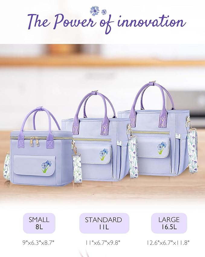 Small Insulated Lunch Bag Box Women - Leakproof Water-Repellent Lightweight Cooler with Removable Strap for Work Picnic - Teacher Mothers Day Christmas Birthday Gifts
