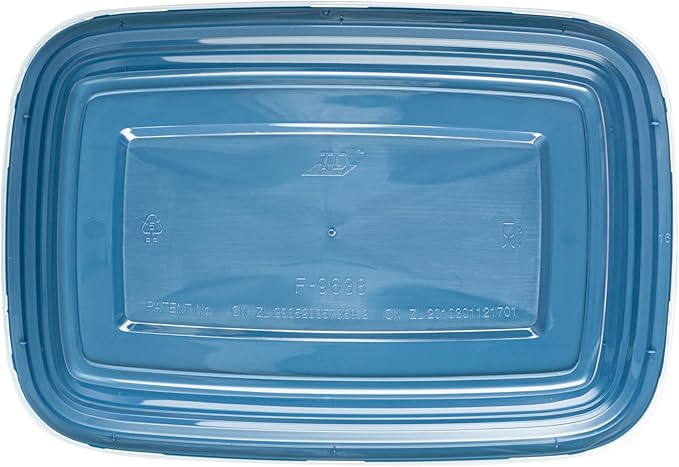 Restaurantware Asporto 38 Ounce Take Out Containers, 100 Food Containers With Lids - Microwavable, Disposable, Midnight Blue Plastic To Go Food Containers, No BPA, For Take Out And Delivery