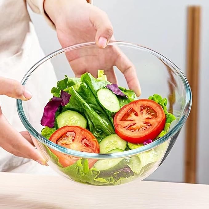 1-Pack Glass Mixing Bowls 2.85 QT with BPA-Free Lids, Prepping and Baking Food Storage Set, Dishwasher, Microwave and Freezer Safe (2700ML)