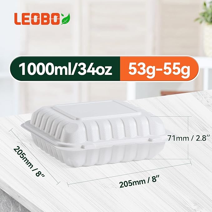To Go Containers, 55 Pack Reusable Take Out Food Container 34 oz BPA Free MFPP To Go Boxes for Food