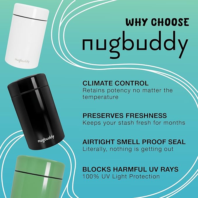Airtight Storage Container - Vacuum Sealed Insulated w Nested Glass Jar - UV Protection, Temperature Controlled Stainless - Whiteboard Finish w Marker Included - 300 ml (3/4 Oz)