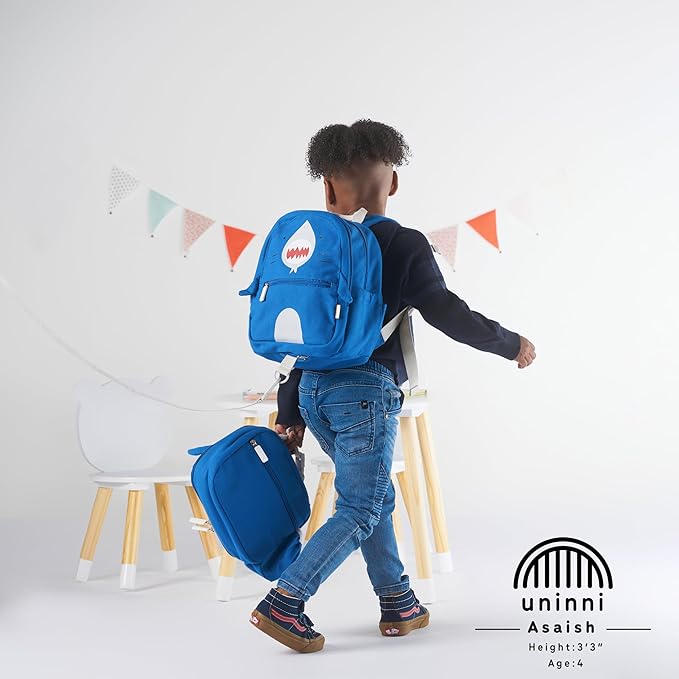 Toddler Lunch Bag for Girls and Boys, Lunch Box for Kids Ages 2–5, Fully Insulated with Padded Handle, Storage Pocket and Water Bottle Pocket, Lightweight, Easy to Clean, BPA-Free - Shark