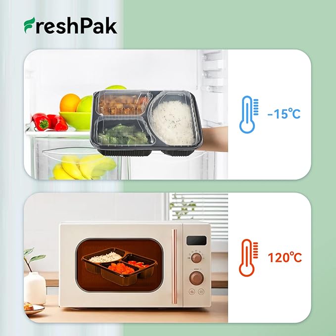 Meal Prep Container, 40-Pack Leakproof To Go Boxes with Lids 38oz BPA Free Microwave and Freezer Safe Reusable Plastic Bento Boxes Ideal for Portion Control and Food Storage