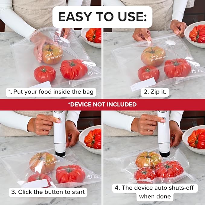 Chef Preserve Vacuum Sealer Bags Medium Size 30 Bags