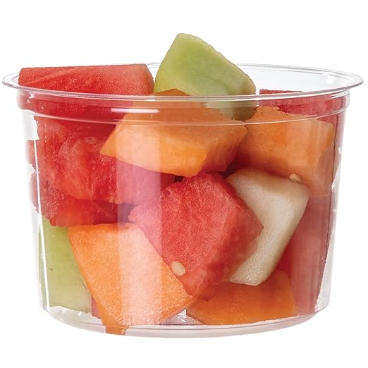 ECO PRODUCTS Compostable 16oz Clear Round Deli Containers, Case of 500, PLA Plastic Meal Prep, Lids Sold Separately, Made from PLA, A Renewable Material Made from Plants