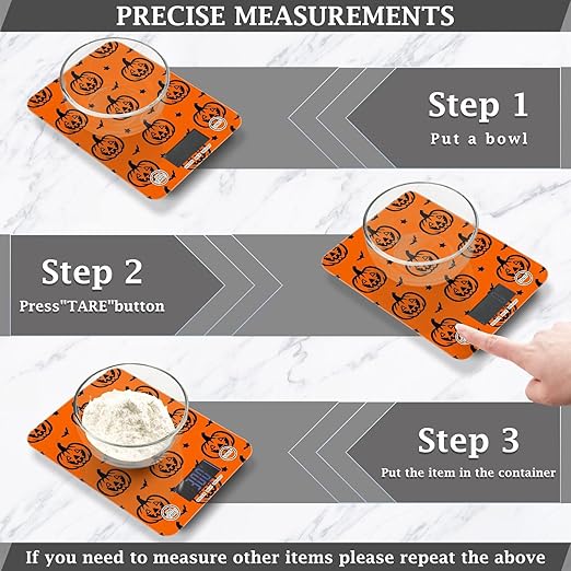 Food Scale Kitchen Scale Food Scales Digital Weight Grams and Ounces Small Electronic Food Scale for Baking Cooking Halloween Pumpkin