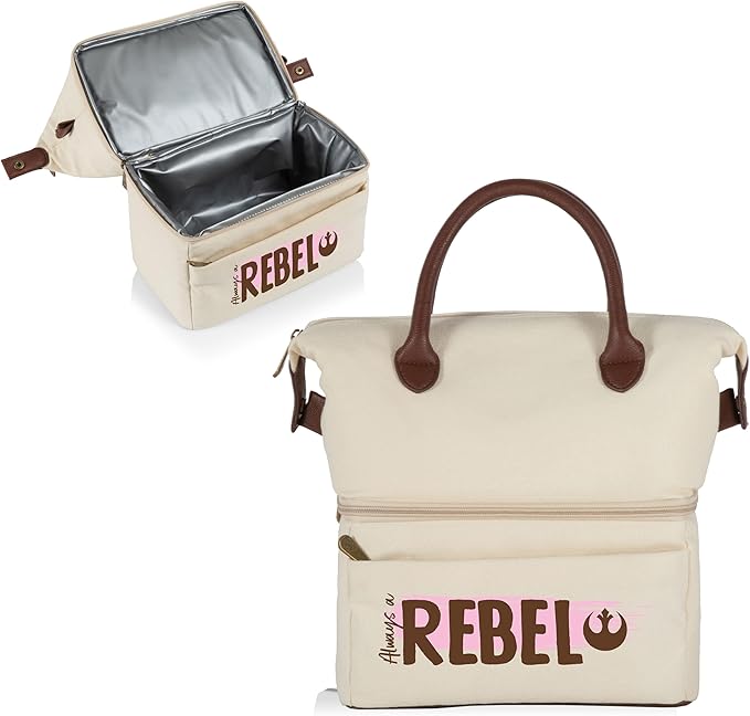 PICNIC TIME Star Wars Rebel Urban Lunch Bag, Cooler Lunch Tote, Insulated Lunch Bag, (Beige with Brown Accents)