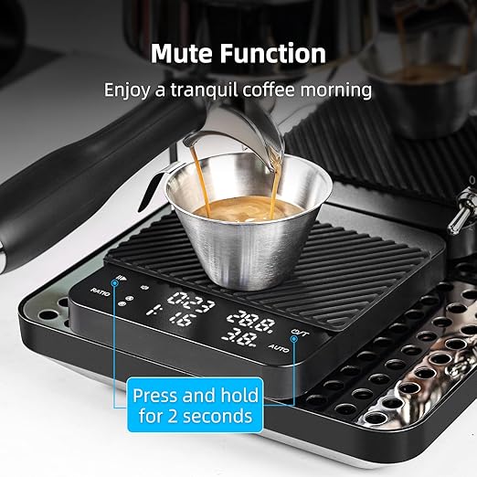 Coffee Scale with Timer, 0.1g High Precision Kitchen Scale, Pour Over Coffee Scale, Drip Espresso Scale with Auto Tare, Touch Sensor and Silicone Cover - 4.4 lbs/2 kg