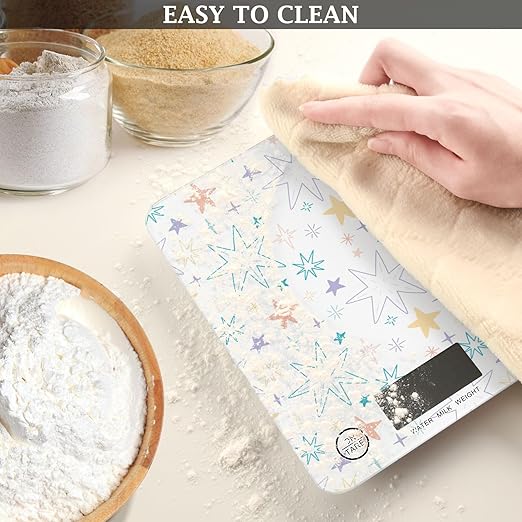 Food Scale Kitchen Scale for Baking Cooking Digital Food Weighing Measuring Scale Small Waterproof Electric Food Scale Cute Stars